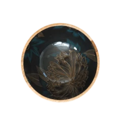 By Room Schaal Rond ø 25 Cm Mangohout Chrysanthemum Gold