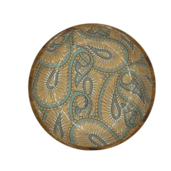 By Room Schaal Rond ø 25 Cm Mangohout Orange Paisley
