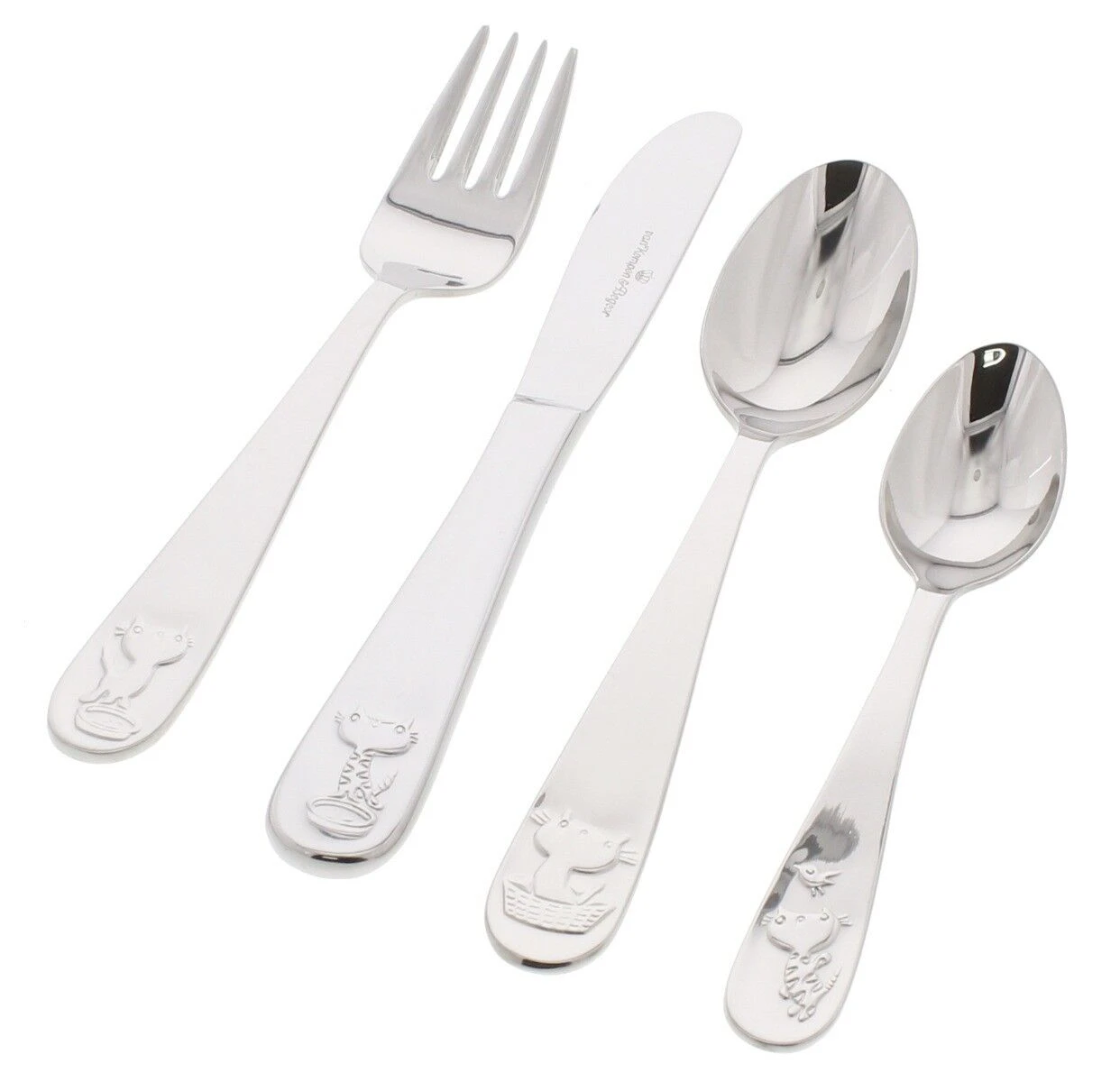 Van Kempen & Begeer Pim & Pom Kinderbestek Rvs 4-delig 1 Van Kempen & Begeer Pim & Pom Kinderbestek Rvs 4-delig