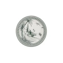 Gien Les Dépareillées Vue D'Orient Onderzetter 12,8 Cm Keramiek Crème-groen