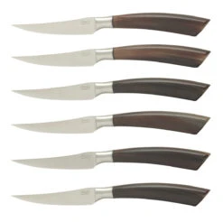 Saladini Steakmes 10 Cm Ossenhoorn 6 Stuks