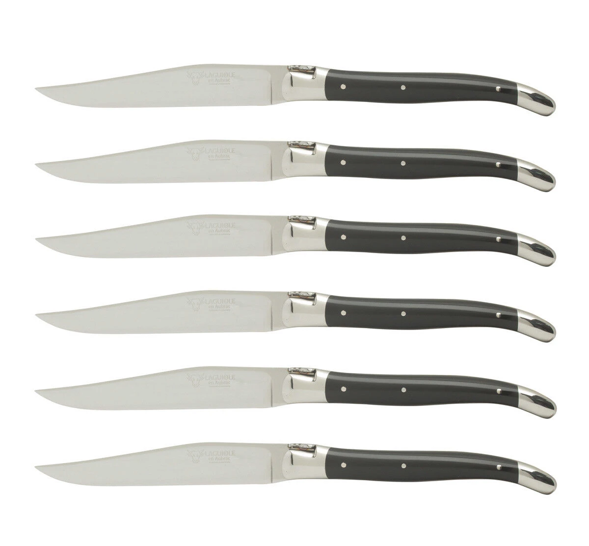 Laguiole En Aubrac Steakmes 11,5 Cm Zwart 6 Stuks 1 Laguiole En Aubrac Steakmes 11,5 Cm Zwart 6 Stuks