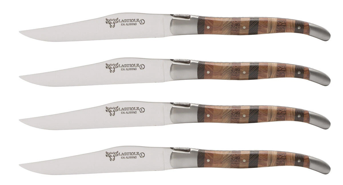 Laguiole En Aubrac Steakmes 11,5 Cm Woodstock 4 Stuks 1 Laguiole En Aubrac Steakmes 11,5 Cm Woodstock 4 Stuks