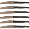 Laguiole En Aubrac Steakmes 11,5 Cm Titanium Paperstone Donkerbruin 6 Stuks