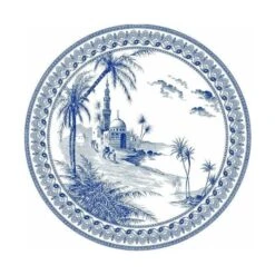 Gien Les Dépareillées Vue D'Orient Onderzetter 12,8 Cm Keramiek Crème-blauw