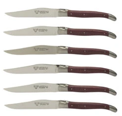 Laguiole En Aubrac Steakmes 11,5 Cm Amarant Rood 6 Stuks