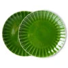 HK Living ACE7014 The Emeralds Dinerbord Ribbed ø 27 Cm Keramiek Groen 2-delig