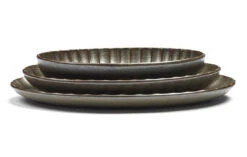 Serax INKU By Sergio Herman Serveerschaal Ovaal 19 X 13 Cm H 3,7 Cm Aardewerk Groen -Glaswerk Winkel b5120247gs3 1 1