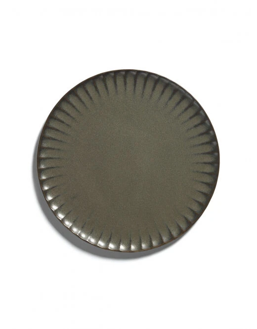 Serax INKU By Sergio Herman Bord L ø 24 Cm H 1,7 Cm Aardewerk Groen 2 Serax INKU By Sergio Herman Bord L ø 24 Cm H 1,7 Cm Aardewerk Groen - Afbeelding 2