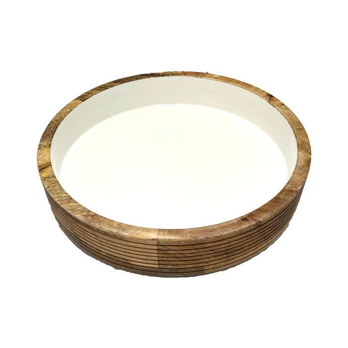 By Room Ronde Schaal Met Rechte Wand ø 28 Cm Mangohout Wit 1 By Room Ronde Schaal Met Rechte Wand ø 28 Cm Mangohout Wit