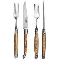 Laguiole En Aubrac Vork En Mes Olijfhout 4-delig