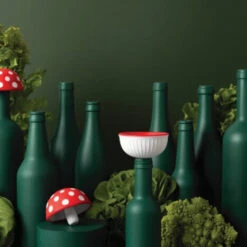 Ototo Magic Mushroom Wijnstop En -trechter Silicone Rood/wit -Glaswerk Winkel magic mushroom 3