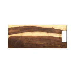 Bowls And Dishes Rose Wood Rechte Serveerplank Met Metalen Handvat 49 Cm