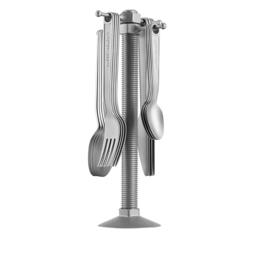 Alessi VA02 SET Conversational Objects Bestekset Met Houder 1 Alessi VA02 SET Conversational Objects Bestekset Met Houder