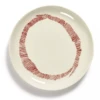 Serax Feast By Ottolenghi Bord S ø 19 Cm H 2 Cm Aardewerk White + Swirl-Stripes Red