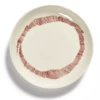 Serax Feast By Ottolenghi Bord XS ø 16 Cm H 2 Cm Aardewerk White + Swirl-Stripes Red
