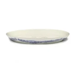 Serax Feast By Ottolenghi Serveerschaal M ø 34 Cm H 4 Cm Aardewerk White + Swirl Stripes Blue