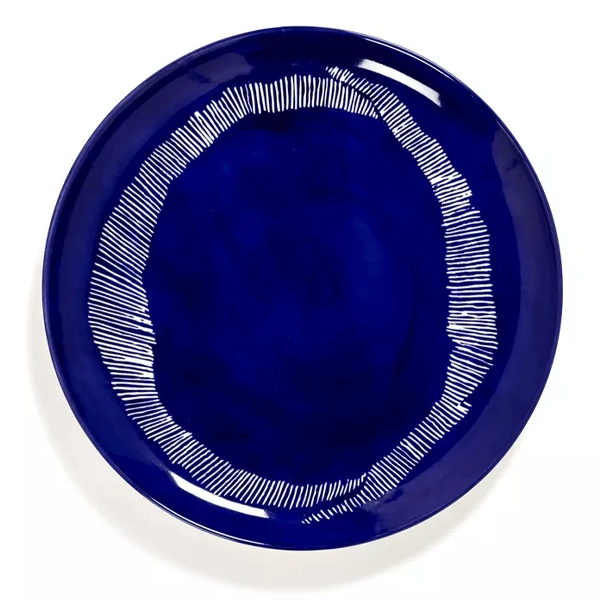 Serax Feast By Ottolenghi Bord L ø 26 Cm H 2 Cm Aardewerk Lapis Lazuli + Swirl-Stripes White - Afbeelding 2